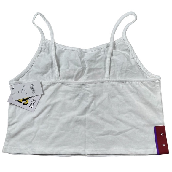 Smiley World size Xl White Radiate Positivity Cropped Graphic Tank Top NWT - Picture 6 of 10